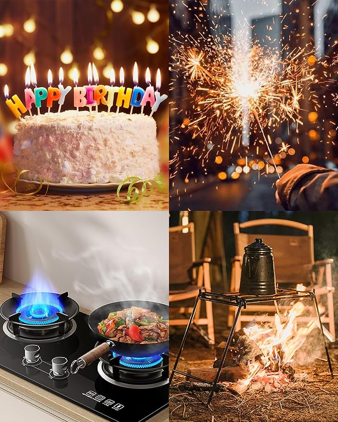 VEHHE Candle Lighter, Electric Rechargeable Arc Lighter with LED Battery Display Long Flexible Neck USB Lighters for Light Candles Gas Stoves Camping Barbecue