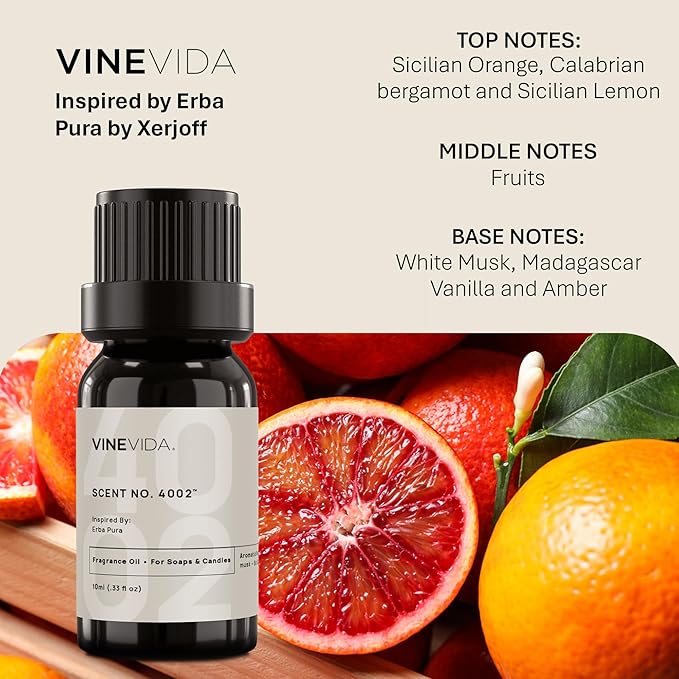 VINEVIDA [10mL] Erba Pura Fragrance Oil for Candle Making - Natural Candle Oil Scents - Soap Making Essential Oil - Made in USA