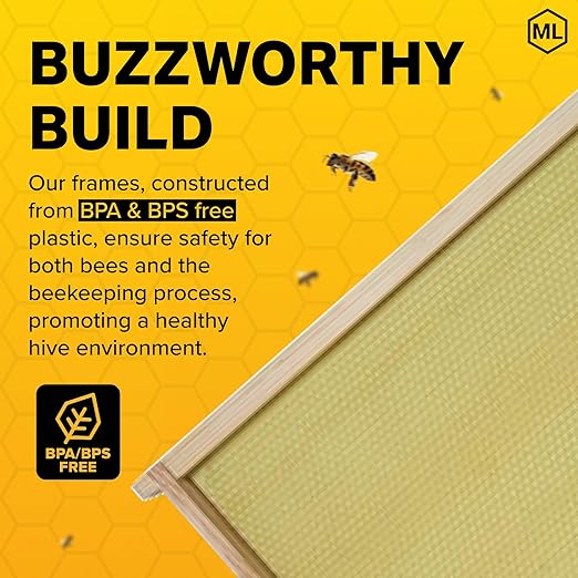 Mann Lake Premium Beekeeping Frames, Fully Assembled, Enhanced Max Wax Coating for Rapid Comb Drawing, Universal Fit, BPA & BPS Free, 9 1/8 Inches, Natural, 20-Pack