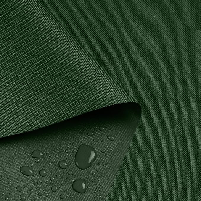 Waterproof Marine Canvas Fabric by The Yard 58" W 600D PVC Backing Water-Resistant Polyester Fabric Upholstery Material for Outdoor Indoor Marine Awning Tent Boat Furniture Cover DIY, 10 Yards Green