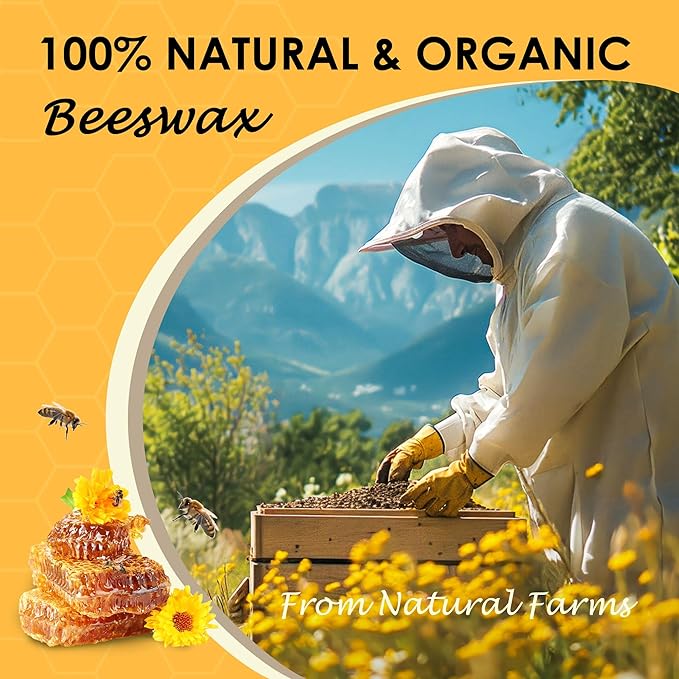 VIPwax Yellow Beeswax Pellets 1LB, Natural Organic Beeswax, Beeswax for Candle Making, Body, Skin Care DIY, Lip Balm and Soap Making Supplies