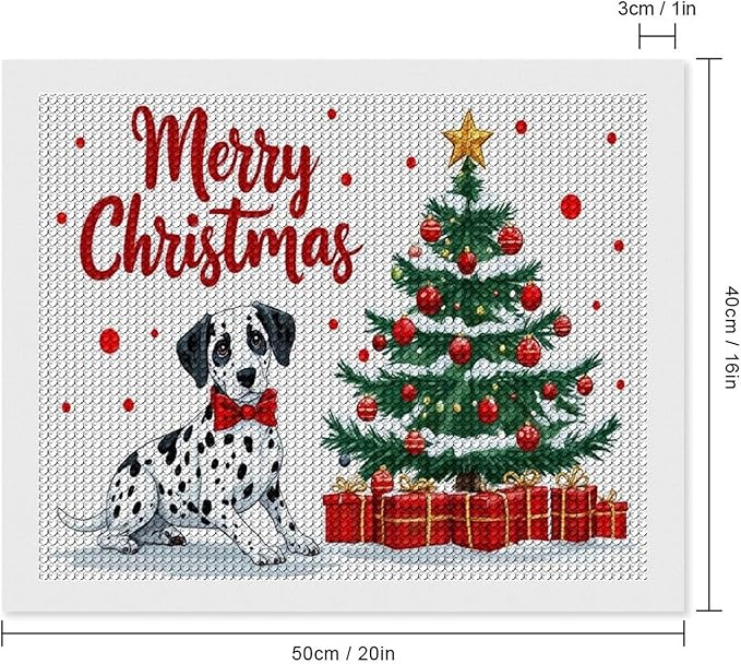 AIVKIEJK Diamond Painting Kits for Adults - Christmas Joyful Canine Holiday Painting DIY 5D Full Drill Diamond Dots Paintings with Diamonds Gem Art and Crafts Home Decor 16"x20"