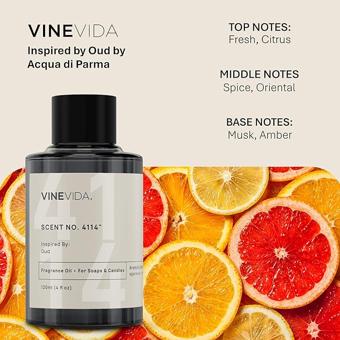 VINEVIDA [16oz] Oud Fragrance Oil for Candle Making - Natural Candle Oil Scents - Soap Making Essential Oil - Made in USA