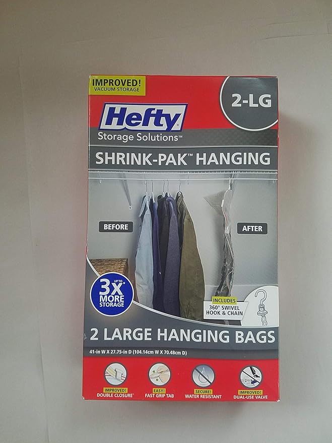 Hefty Shrink Pak - 2 Large Hanging Bags