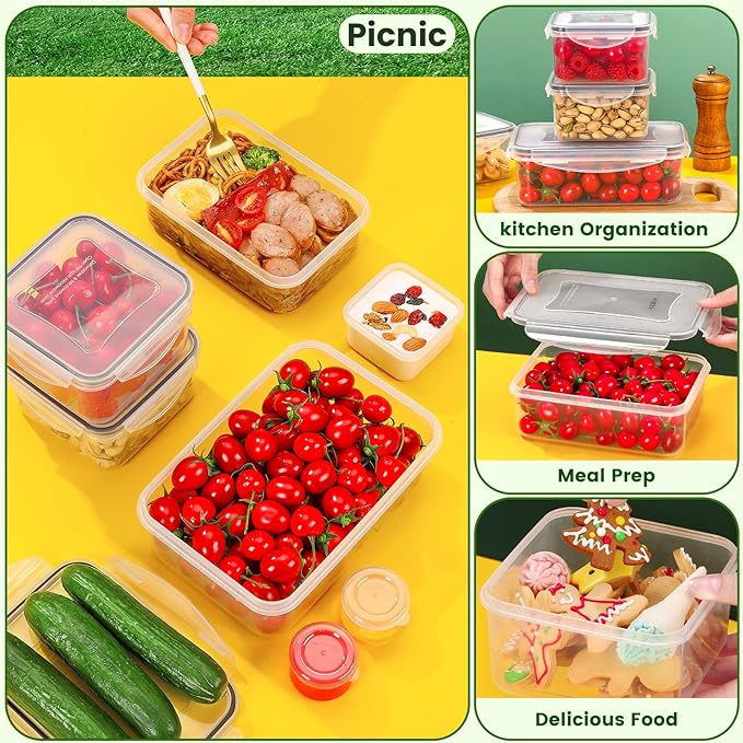 AISOON 40 Pcs 85oz Food Storage Containers with Lids, Airtight BPA-Free Leakproof Reusable Kitchen Containers, Freezer Safe Meal Prep & Pantry Organizer Set, Microwave & Dishwasher Safe