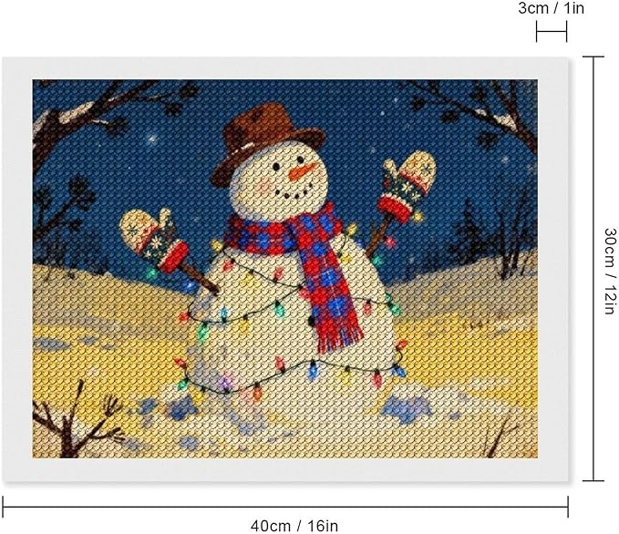 AIVKIEJK Diamond Painting Kits for Adults - Christmas Winter Snowman & Twinkling Painting DIY 5D Full Drill Diamond Dots Paintings with Diamonds Gem Art and Crafts Home Decor 12"x16"