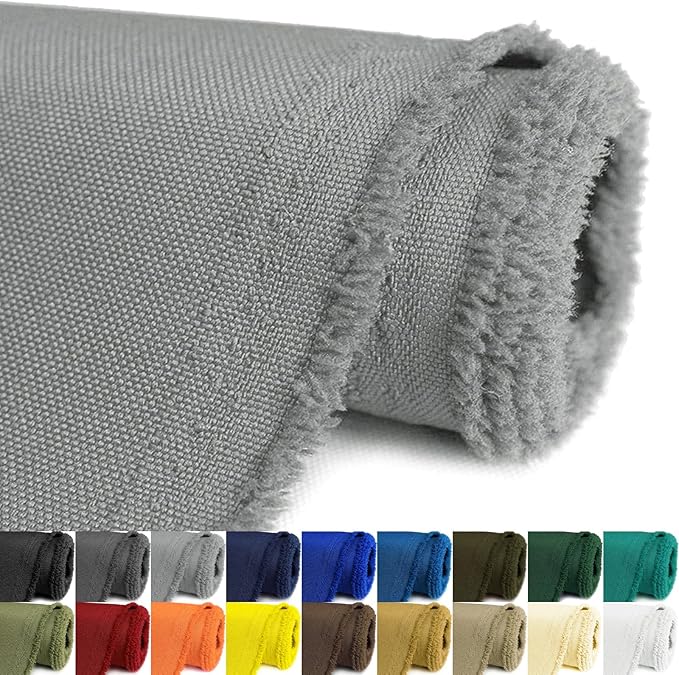 Waterproof Canvas Fabric by The Yard 58inch 600D Upholstery Material Polyester Fabric Outdoor Water Resistant Fabric for Sewing Chair Patio Cushion Purse Bag Interior, Pre Cut 5 Yard Silver Grey