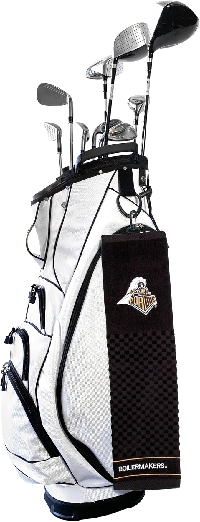 Team Golf NCAA Purdue Boilermakers Embroidered Golf Towel Embroidered Golf Towel, Checkered Scrubber Design, Embroidered Logo