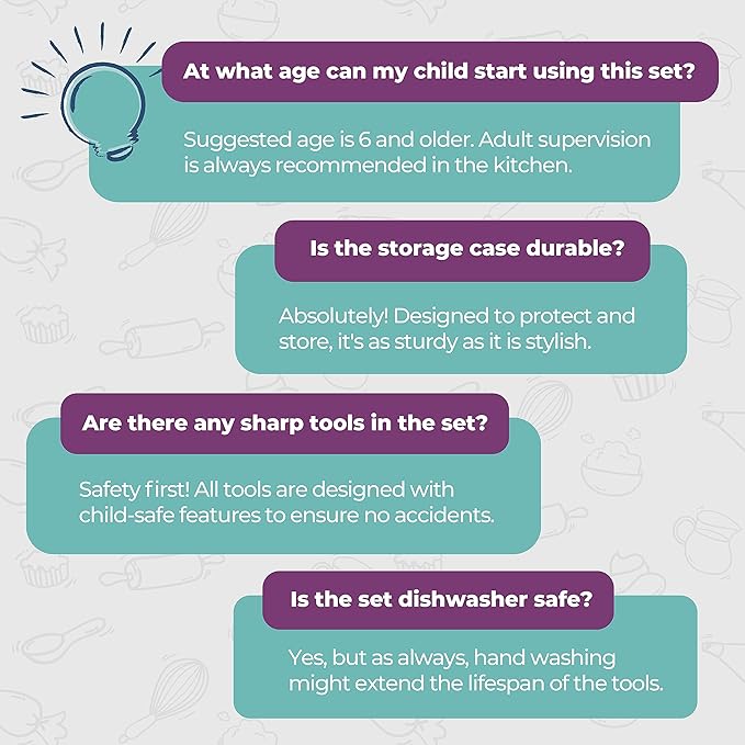 Tovla JR Kids Real Cooking and Baking Ultimate Gift Set | Montessori Kid-Safe Knives, Apron, Visual Cookbook, Timer, Storage Case & Tools | Premium Christmas & Birthday Gift for Girls & Boys