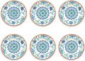 Rio Turquoise 8.5'' Durable Melamine Salad Plates, Shatter-Resistant and Dishwasher-Safe Indoor/Outdoor Dinnerware for Salads, Appetizers, Desserts, Side Dishes - Multicolor - Set of 6