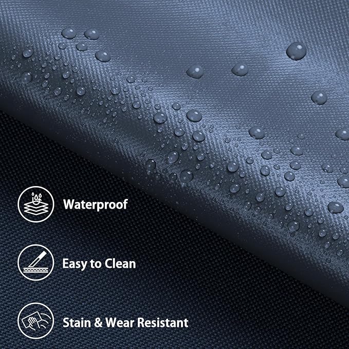 Waterproof Marine Canvas Fabric by The Yard 58"W 600D PVC Backing Water-Resistant Polyester Fabric Upholstery Material for Outdoor Indoor Marine Awning Tent Boat Furniture Cover DIY, 8 Yards Navy Blue