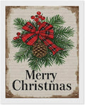 AIVKIEJK Diamond Painting Kits for Adults - Merry Christmas Holly, Pine Cones & Red Plaid Bow Painting DIY 5D Full Drill Diamond Dots Paintings with Diamonds Gem Art and Crafts Home Decor 16"x20"