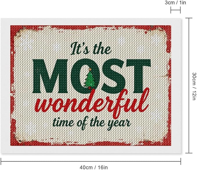 Diamond Painting Kits for Adults - Quote & Christmas Tree Humorous Most Wonderful Time of The Year Painting DIY 5D Full Drill Diamond Dots Paintings with Diamonds Gem Art And Crafts Home Decor 12"x16"