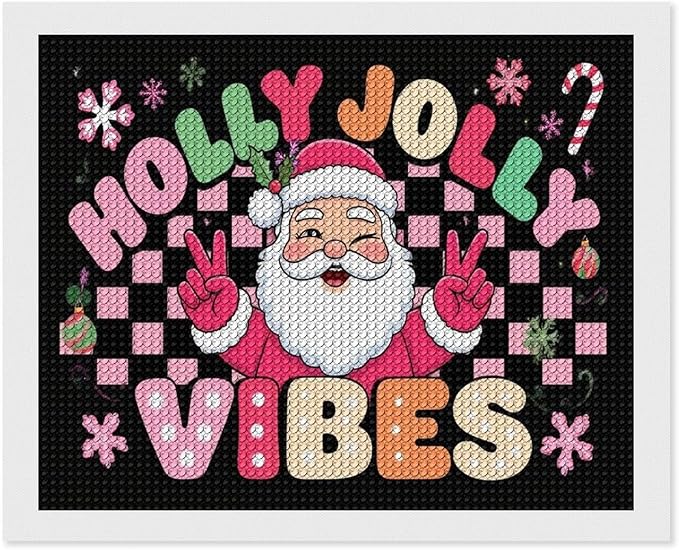 AIVKIEJK Diamond Painting Kits for Adults - Cute Santa Claus Christmas Vibes Xmas Painting DIY 5D Full Drill Diamond Dots Paintings with Diamonds Gem Art and Crafts Home Decor 16"x20"
