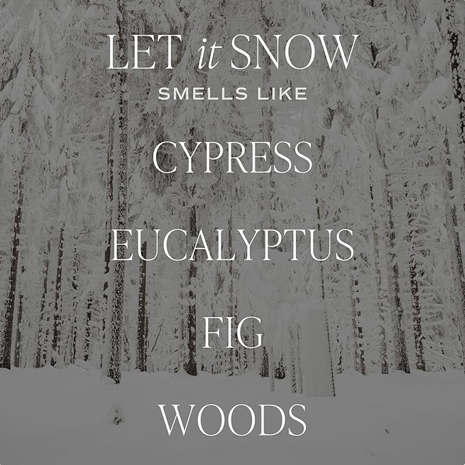 Sweet Water Decor Let it Snow Christmas Scented Candles - Christmas Stocking Stuffers Soy Candles with Cypress Scent - Christmas Candles with 40 Hours Burn Time - 9Oz Black Lid Amber Jar Wax Candles