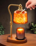 3-in-1 Candle Warmer Lamp with Timer Dimmable, Himalayan Salt Lamp & Passive Diffuser, Gifts for Women, House Warming Gifts, Wax Melt Warmer for Jar Candles (Gold)