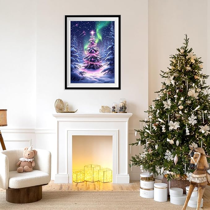 Genius maker Christmas Tree Diamond Painting Kits for Adults, 5D Diamond Art Kits for Adults Beginners, DIY Full Drill Gem Art Diamonds Painting Pictures Crafts Kit for Home Wall Decor 12x16inch
