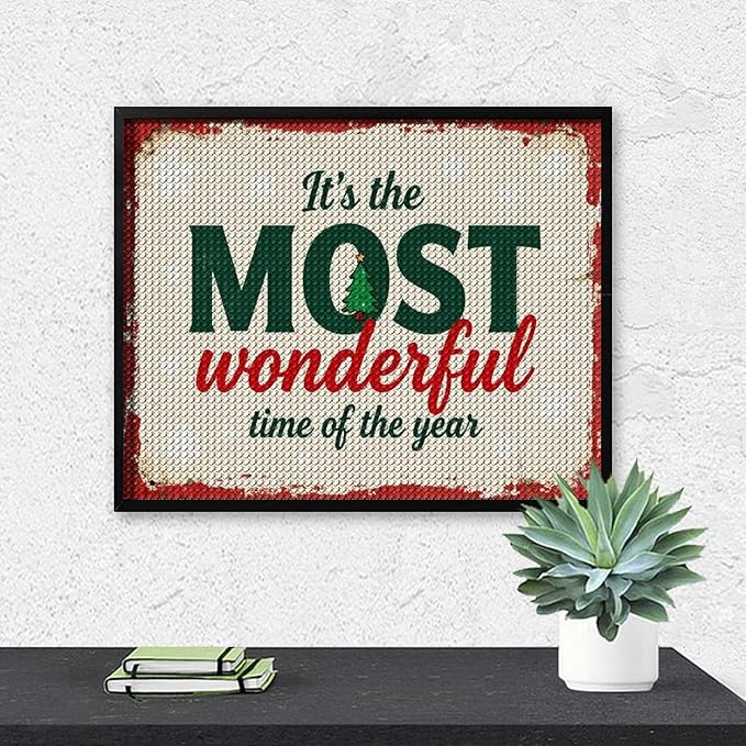 Diamond Painting Kits for Adults - Quote & Christmas Tree Humorous Most Wonderful Time of The Year Painting DIY 5D Full Drill Diamond Dots Paintings with Diamonds Gem Art And Crafts Home Decor 16"x20"