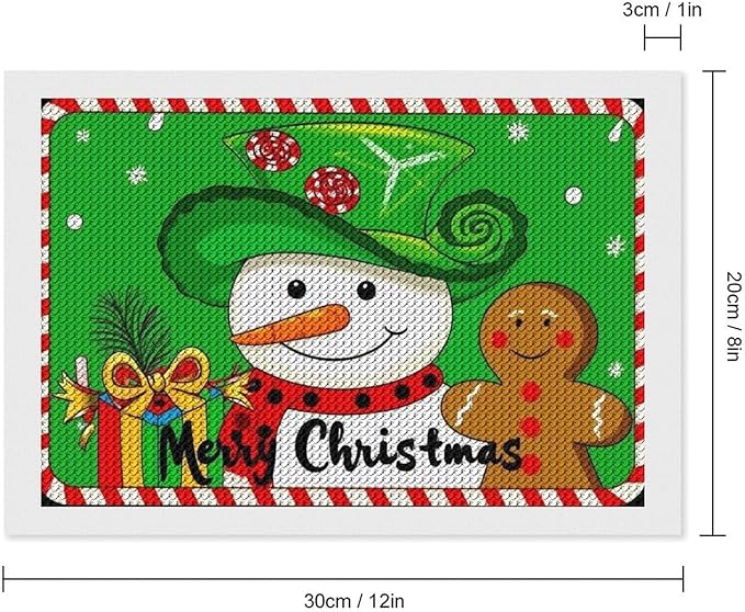 AIVKIEJK Diamond Painting Kits for Adults - Christmas Snowman Gingerbread and Candy Painting DIY 5D Full Drill Diamond Dots Paintings with Diamonds Gem Art and Crafts Home Decor 8"x12"