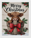 AIVKIEJK Diamond Painting Kits for Adults - Highland Cow Merry Christmas Painting DIY 5D Full Drill Diamond Dots Paintings with Diamonds Gem Art and Crafts Home Decor 16"x20"