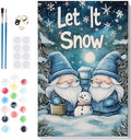 Bowetile Christmas Paint by Numbers for Adults Beginners Framed, Gnome Adults' Paint-by-Number Kits, Adult Paint by Number Kits on Canvas, Acrylic Number Painting for Home Decor, 8x12in