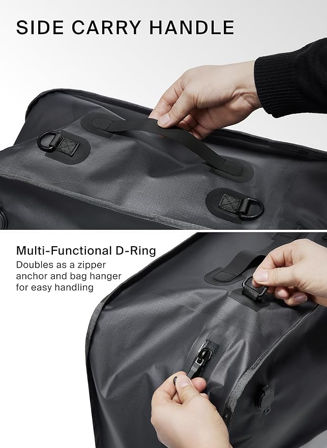 Black Voyage Reusable Vacuum Compression Travel Bag for Carry-On Suitcase and Backpack, Recycled IP67 Waterproof Space Saver Vacpack (1-Pack, 41L - No Pump)