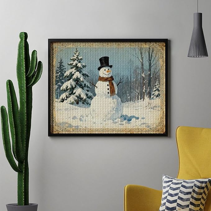 AIVKIEJK Diamond Painting Kits for Adults - Christmas Snowman Painting DIY 5D Full Drill Diamond Dots Paintings with Diamonds Gem Art and Crafts Home Decor 16"x20"
