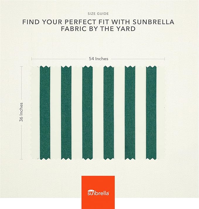 Sunbrella Outdoor Fabric by The Yard | Mason Forest Green (Striped) | Official Sunbrella Seller | Indoor or Outdoor Upholstery Fabric for Chairs, Cushions, Drapery, Pillows, Furniture