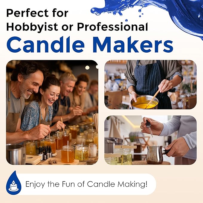 Blue Liquid Candle Dye (1 oz) - Made in the USA - Safe and Easy to Use - Pure and Simple Ingredients - Candle Making Supplies for Soy, Paraffin, Palm or Gel Wax - 10 Vibrant Colors to Choose from