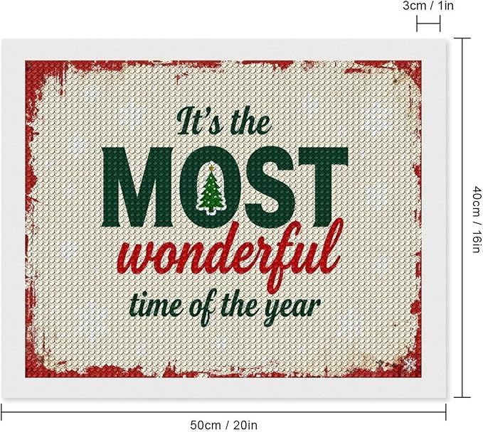 Diamond Painting Kits for Adults - Quote & Christmas Tree Humorous Most Wonderful Time of The Year Painting DIY 5D Full Drill Diamond Dots Paintings with Diamonds Gem Art And Crafts Home Decor 16"x20"