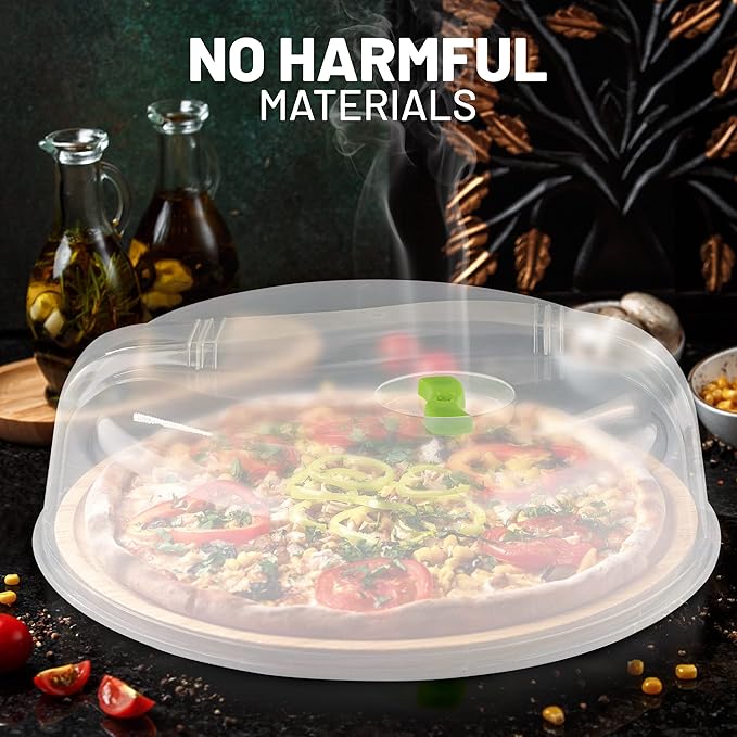 Microwave Cover for Food, Microwave Splatter Proof Plate Guard, Microwave Lid Food Cover for Microwave Oven with Steam Vents, Clear Dishwasher Safe BPA Free Plastic, 10 Inch, 2 PK – By RamPro