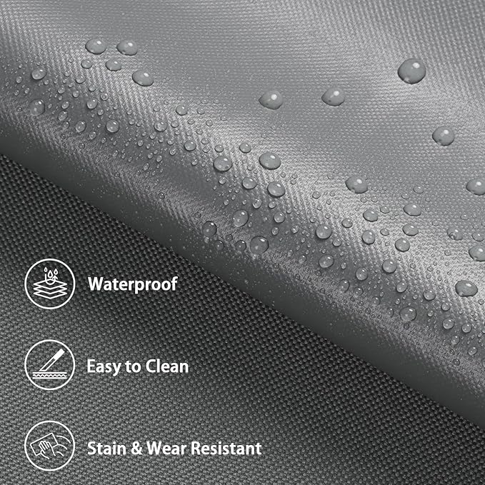 Waterproof Marine Canvas Fabric by The Yard 58" W 600D PVC Backing Water-Resistant Polyester Fabric Upholstery Material for Outdoor Indoor Marine Awning Tent Boat Furniture Cover, 1 Yard Light Grey