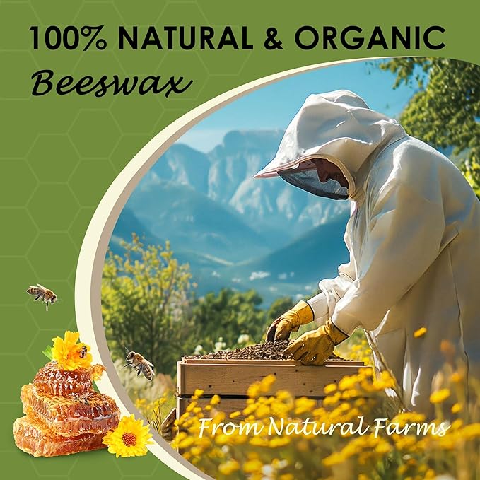 VIPwax White Beeswax Pellets 10LB, Natural Organic Beeswax, Beeswax for Candle Making, Body, Skin Care DIY, Lip Balm and Soap Making Supplies(4530g)