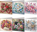 DoxQcs 5D Diamond Art Painting Greeting Cards Kit, DIY Cards for Blessings Congratulations Gifts, Greeting Card Set for Birthday Thanksgiving Day Christmas Halloween-Bouquet-1