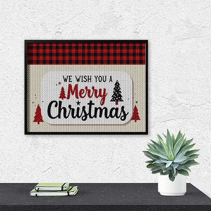 AIVKIEJK Diamond Painting Kits for Adults - Merry Christmas Welcome Painting DIY 5D Full Drill Diamond Dots Paintings with Diamonds Gem Art and Crafts Home Decor 12"x16"
