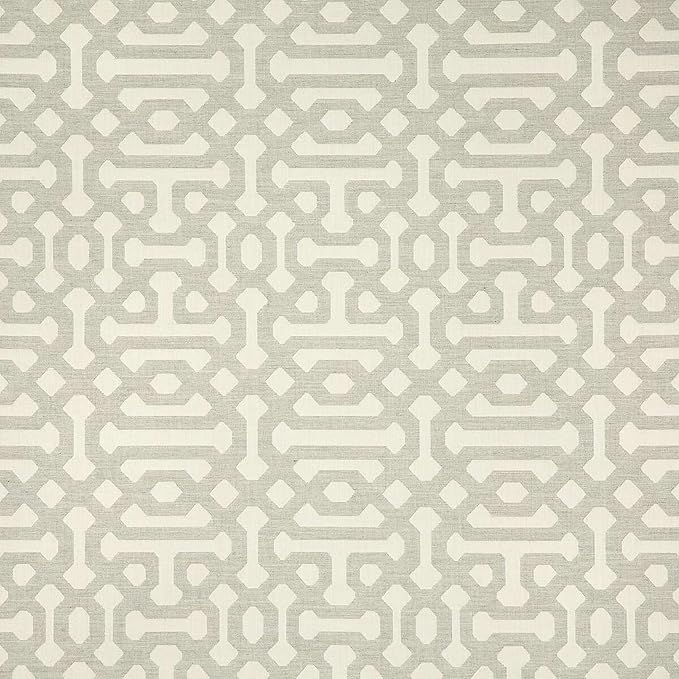 Sunbrella Outdoor Fabric by The Yard | Fretwork Pewter (Geometric) | Official Sunbrella Seller | Indoor or Outdoor Upholstery Fabric for Chairs, Cushions, Drapery, Pillows, Furniture