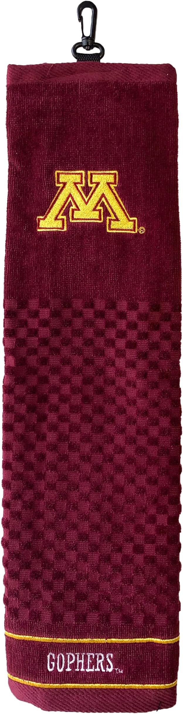 Team Golf NCAA Minnesota Golden Gophers Embroidered Golf Towel Embroidered Golf Towel, Checkered Scrubber Design, Embroidered Logo