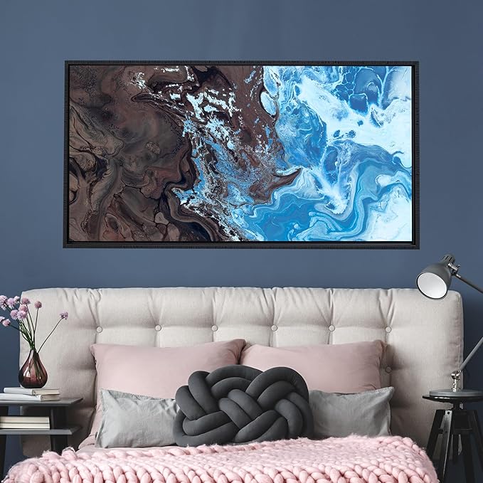 Pixy Canvas Floater Frame 18x20 for 3/4 (0.75) inch Deep Canvas Paintings/Canvas Prints/Wood Canvas Panels/Wall Art/Wall Decor/Home Decor/Artwork (Black Stripe, 18 x 20 inch, Landscape)
