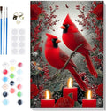 Bowetile Christmas Paint by Numbers for Adults Beginners Framed, Adults' Paint-by-Number Cardinal Kits on Canvas, Acrylic Number Painting Christmas Gifts for Home Wall Decor, 8x12in