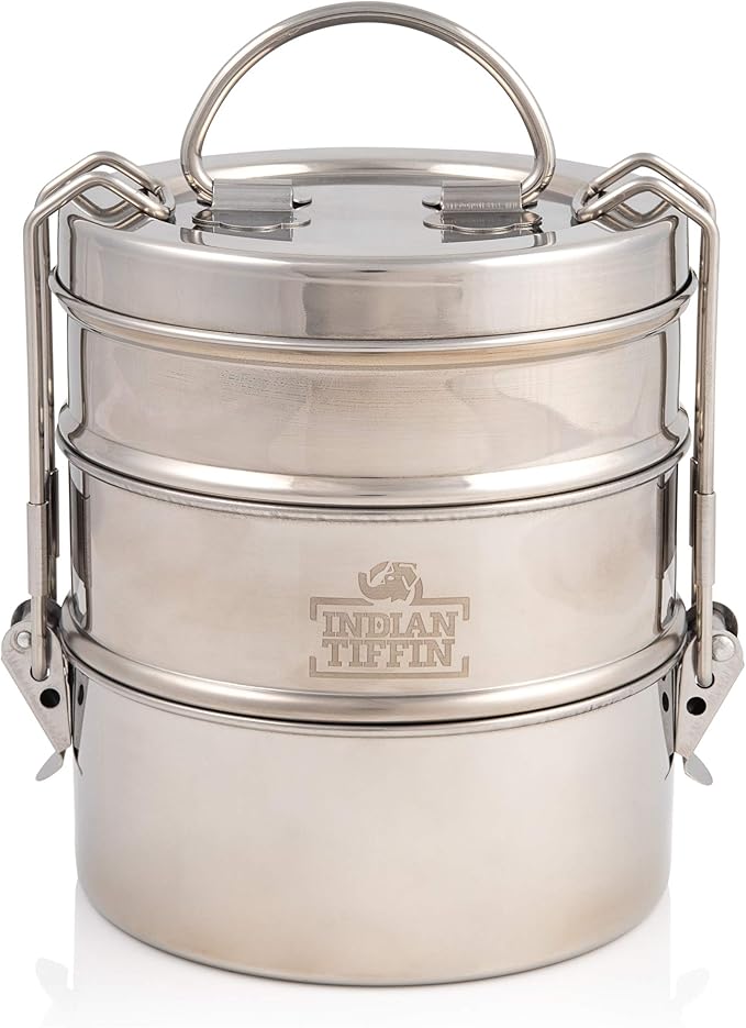 Indian-Tiffin 3 Tier Stainless Steel Small Tiffin Lunch Box