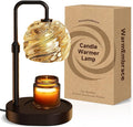 WarmEmbrace Candle Warmer Lamp with Timer for Jar Candles - Dimmable, Height and Brightness Adjustable Electric Wax Warmer Black, 2 Bulbs Included, House Warming Gift & Vintage Home Decor