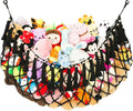 Stuffed Animal Hammock Wall Mounted Hanging Net for Stuffed Animal Storage Holder Handmade Macrame Toy Hammock Boho Nursery Organizer Plushies Net(Black)