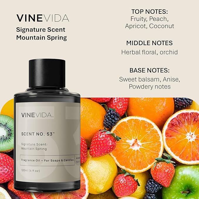 VINEVIDA [4oz] Mountain Spring Fragrance Oil for Candle and Soap Making - Made in USA Candle Oil Scents