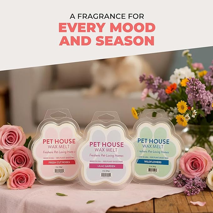 Pet House Vanilla Crème Brulee Wax Melts - Long-Lasting Scented Wax Melts Plant Based, Pet Friendly Pack of 2