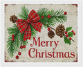 AIVKIEJK Diamond Painting Kits for Adults - Merry Christmas Holly, Pine Cones & Red Plaid Bow Painting DIY 5D Full Drill Diamond Dots Paintings with Diamonds Gem Art and Crafts Home Decor 16"x20"