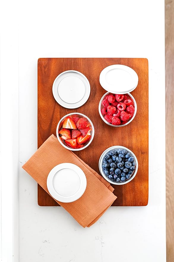 DURA LIVING 8-Piece Glass Food Storage Containers Set (4 Containers + 4 BPA-Free Lids) | 1-Cup, Leakproof | Microwave, Freezer, Oven & Dishwasher Safe | Ideal for Meal Prep & Pantry Organization