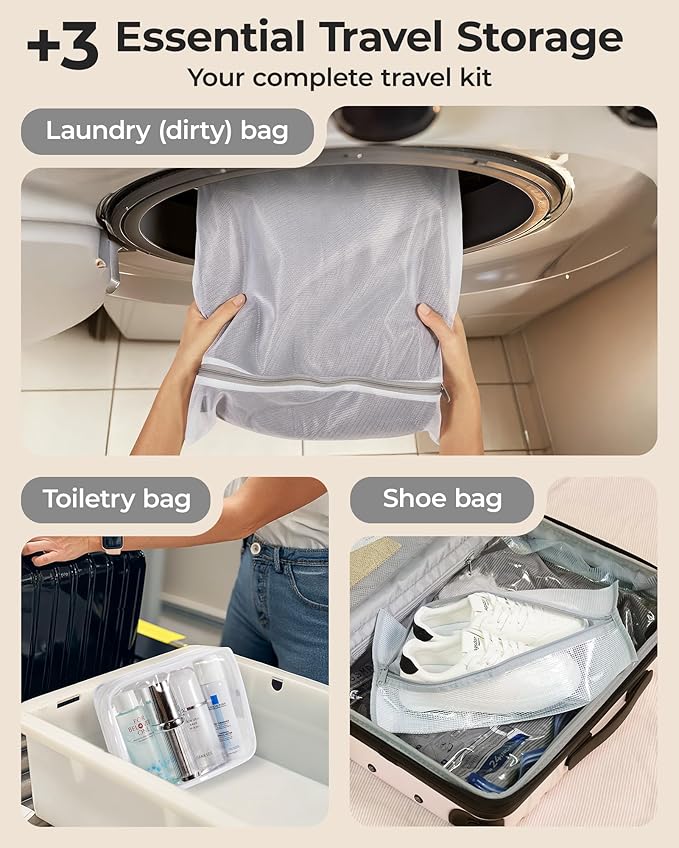 BAGSMART Vacuum Bags for Travel with Rechargeable Air Pump, Portable Space Saver Bags for Travel & Home, Vacuum Compression Seal Bag for Clothing, Blanket, 12 Pack Multicolor