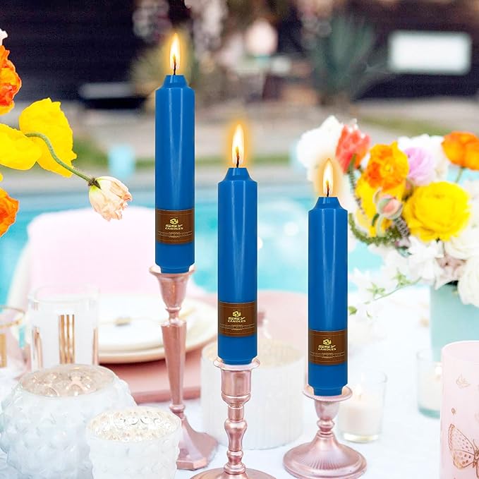 4 PCS Dark Blue Taper Candles 7 inch Short Taper Candle Unscented Candlesticks Smokeless Candle Sticks for Dinner Wedding Home Decoration Candles