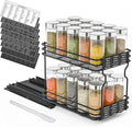 SpaceAid Pull Out Spice Rack Organizer for Cabinet, Heavy Duty Slide Out Seasoning Kitchen Organizer, Cabinet Organizer, with Labels and Chalk Marker, 6.5" W x10.75 D x8.5 H, 1 Drawer 2-Tier