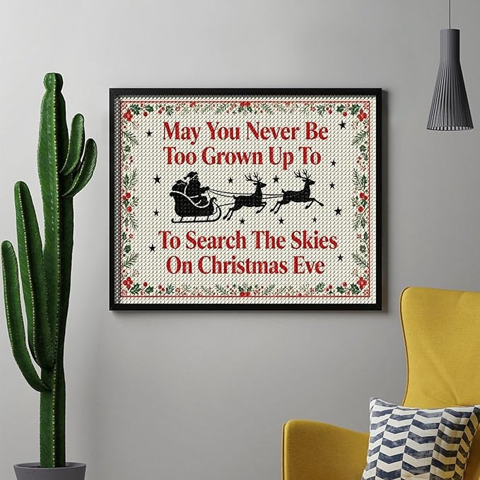 AIVKIEJK Diamond Painting Kits for Adults - Christmas May You Never Grow Too Big Painting DIY 5D Full Drill Diamond Dots Paintings with Diamonds Gem Art and Crafts Home Decor 16"x20"